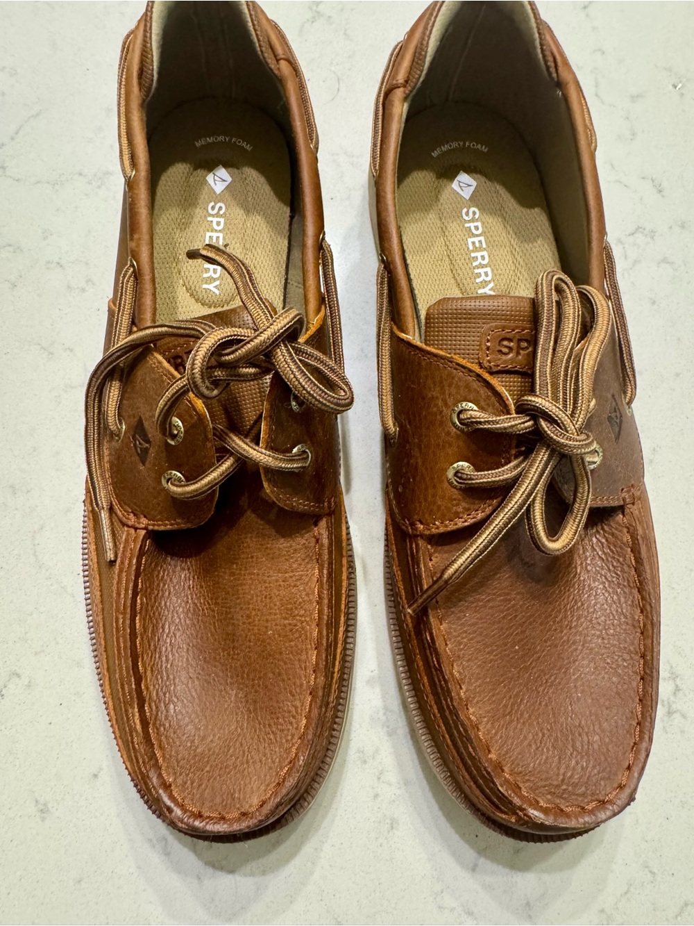 Sperry Top-Sider Surveyor 2-Eye Brown Leather Boat Shoes Men’s 13